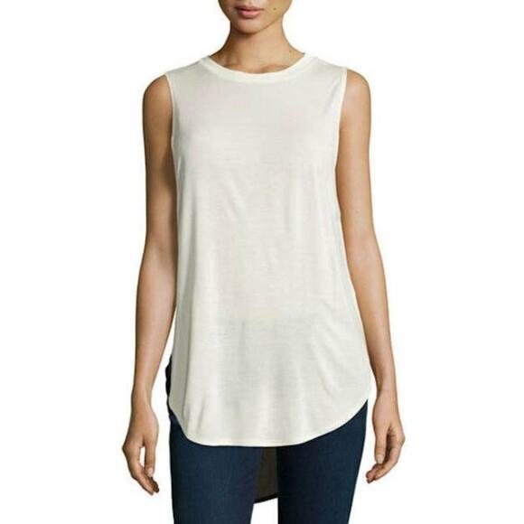 Haute Hippie Two Tone High Low Tank Top - Picture 2 of 7